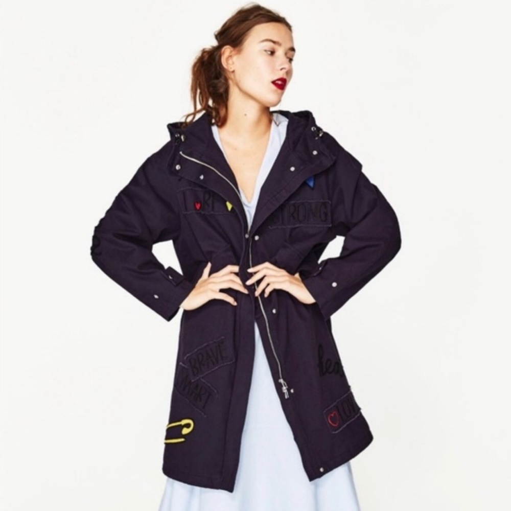 NWOT ZARA Don't Waste My Time Parka